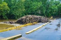 Massive River Debris on the Low Bridge, Roanoke River, Roanoke, VA, USA - 2 Royalty Free Stock Photo